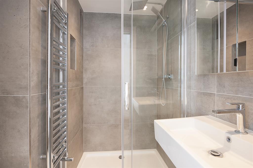 a glass shower door