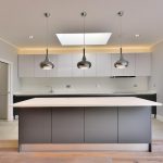 Kitchen Island with modern lightening