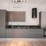 Handleless grey kitchen design