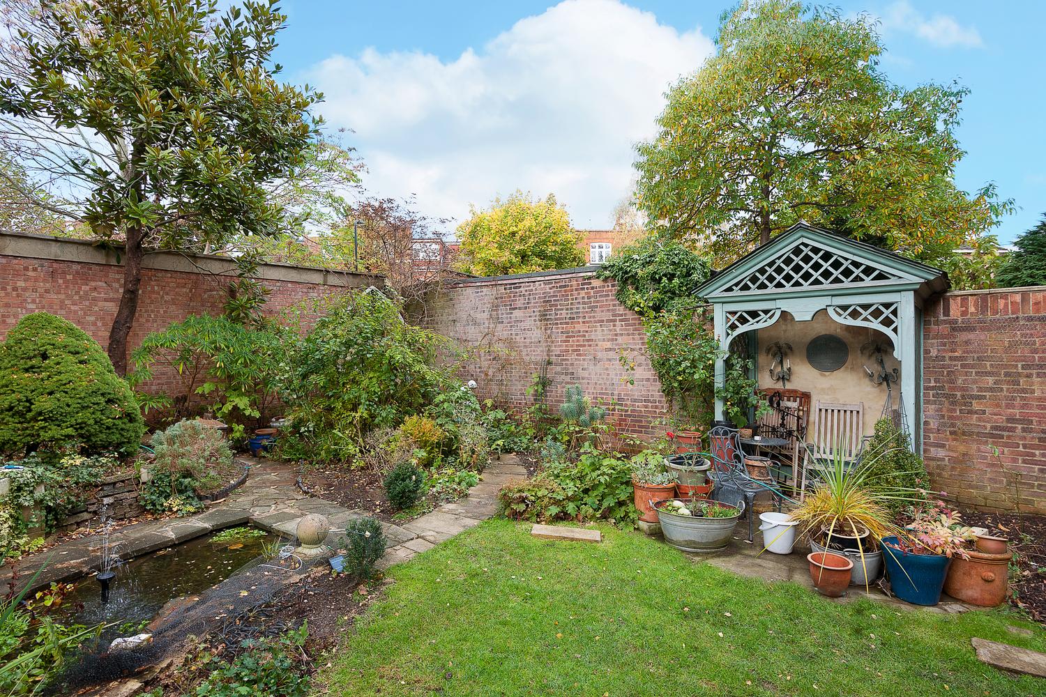 a garden in front of a house