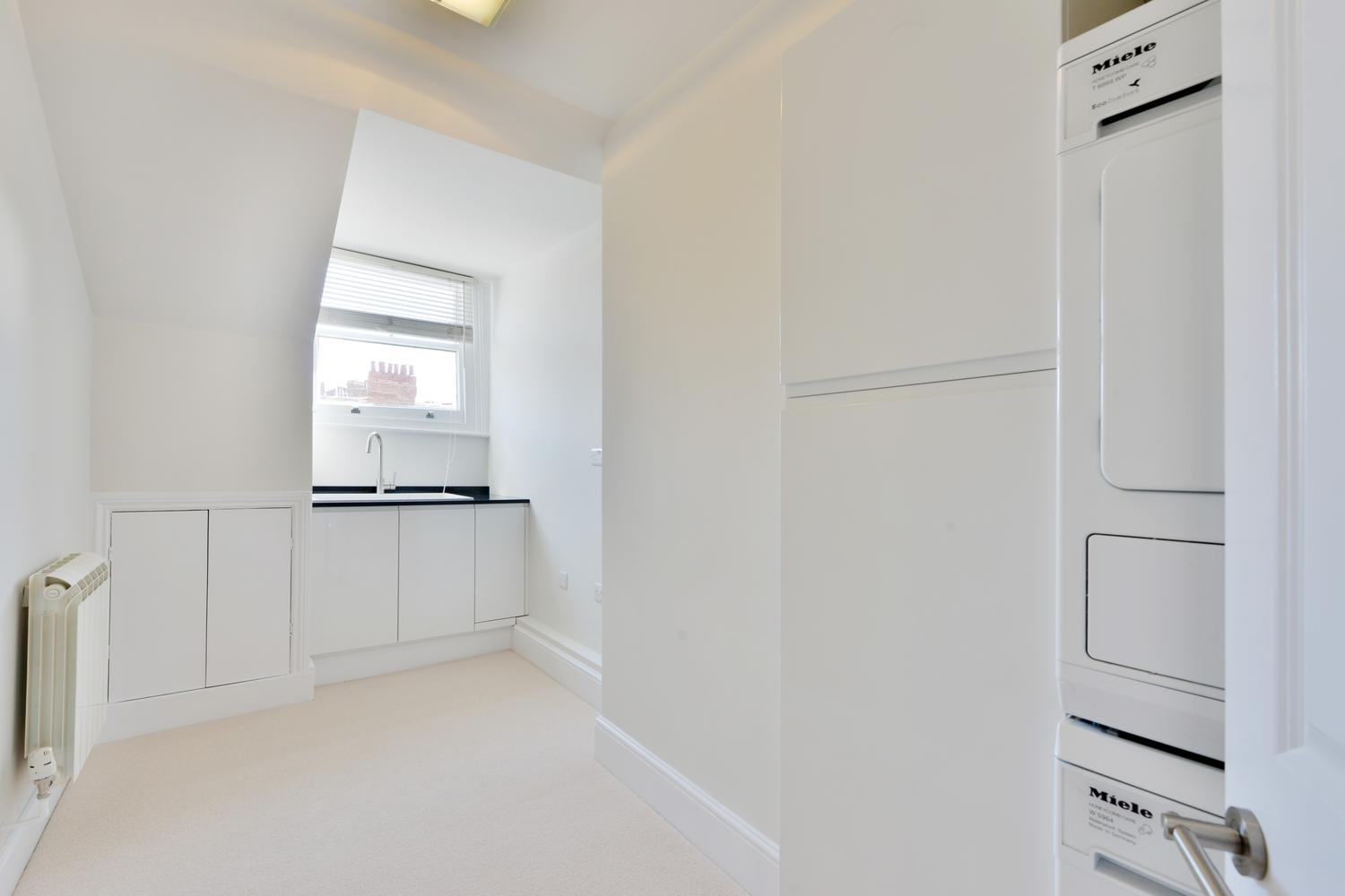 a refrigerator in a kitchen